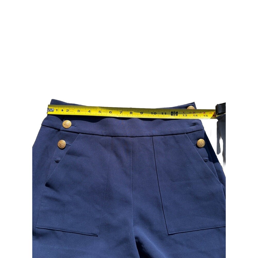 Alice & Olivia Jeans Donald Navy High Rise Retro Sailor Womens Shorts 6 FLAWS - Picture 14 of 16